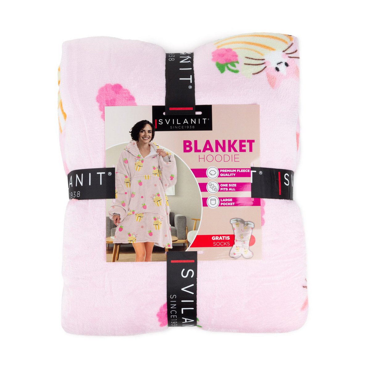 Vitapur - Hoodie blanket + socks - Cupcake