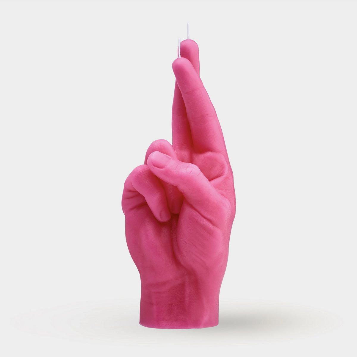 Crossed Fingers Candle Pink