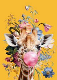 Nachhaltige Karte - Giraffe Bubblegum