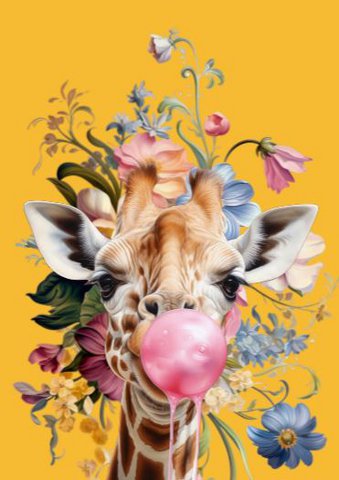 Sustainable map - Giraffe Bubblegum