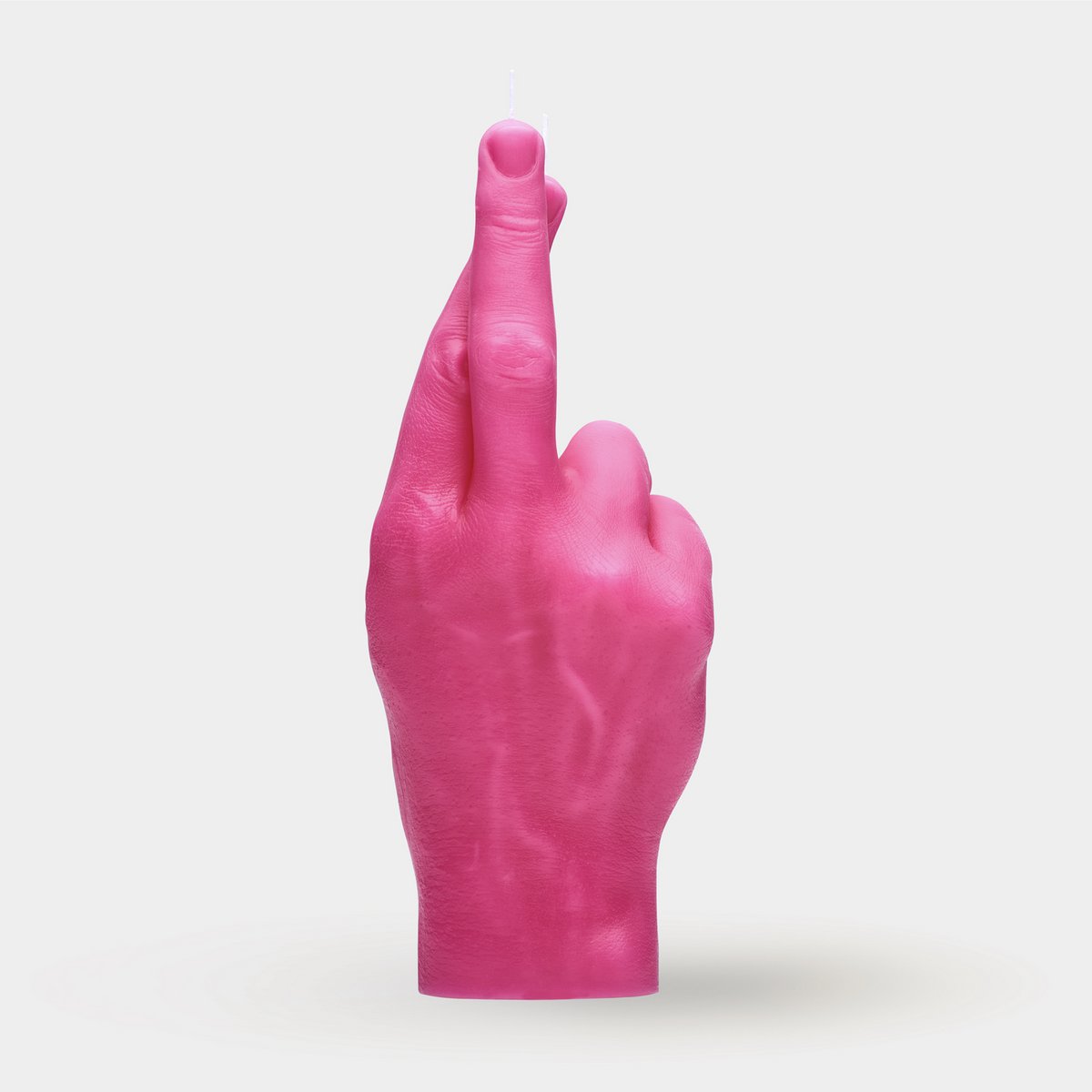 Crossed Fingers Candle Pink