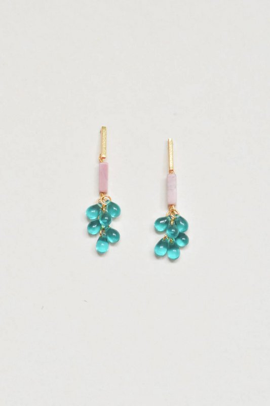 Boucles d'oreilles en verre à bulles