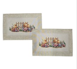 Küken-Osterfrühstücks-Tischset in Gobelin-Kopie