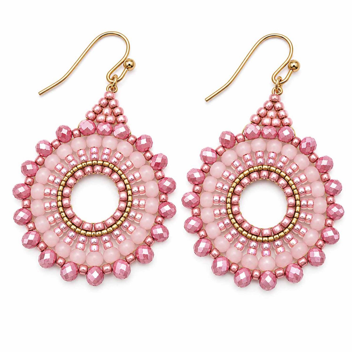 Boho-Ohrhänger Leyla – Rosa & Pink