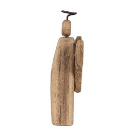 Deko-Statue Engel 22 cm aus braunem Holz