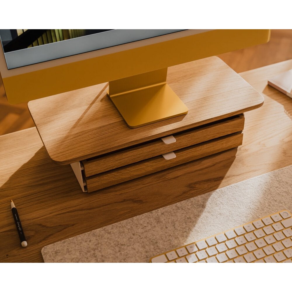 Mensola da scrivania Mini - Supporto per monitor con cassetto