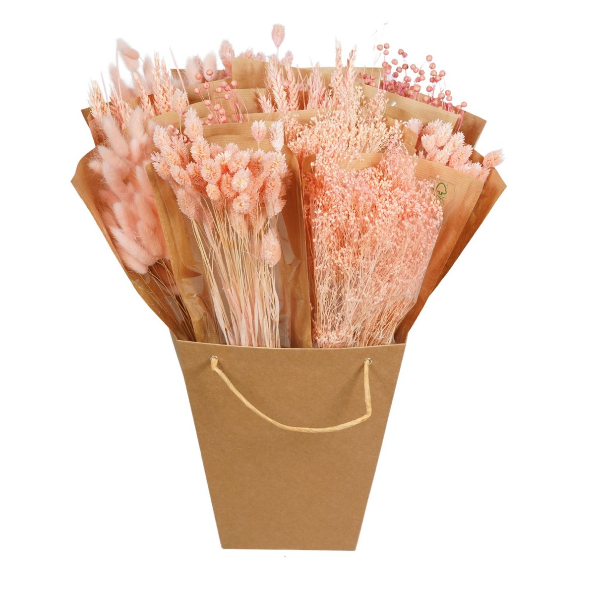 Mono bouquets de fleurs séchées - Rose clair