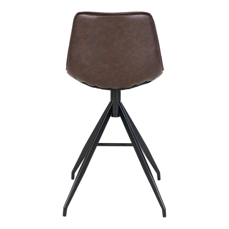 Monaco Counter Chair - Brown, PU/Steel, 51x44x96 cm - Set of 2