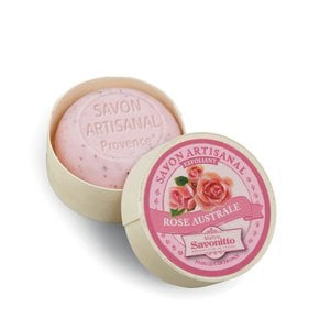 Rose exfoliating soap with wooden box 100g