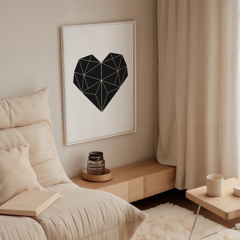 Poster: Geometrisches Herz