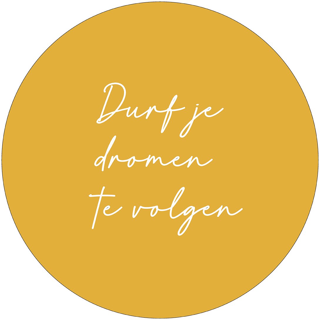 Wall circle dare to dream mustard yellow