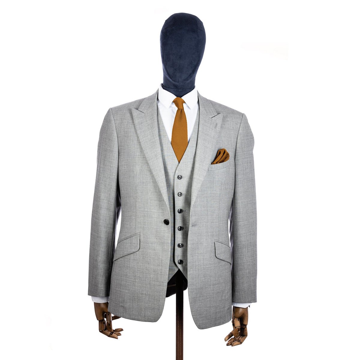 Orange ember knitted tie and pocket square set