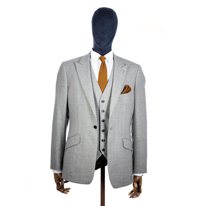 Orange ember knitted tie and pocket square set