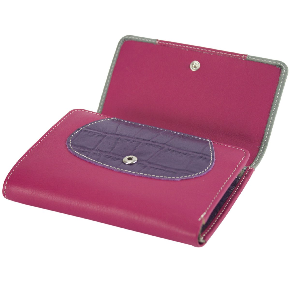 Sunsa damesportemonnee. Leren portemonnee. Portemonnee met RFID-bescherming. Portemonnee gemaakt van overgebleven leer. middelgrote portemonnee voor dames met veel creditcardvakjes - portemonnee voor dames, cadeau-idee