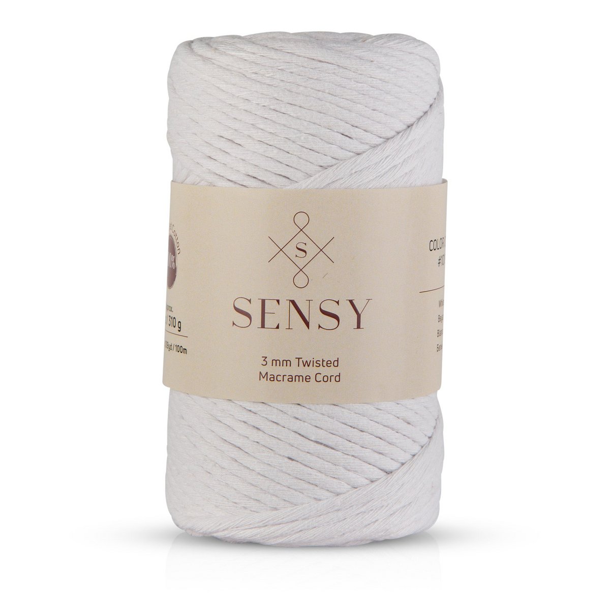 Sensy Premium 3 mm - 109 iarde Cavo macramè a filo singolo in cotone riciclato al 100%