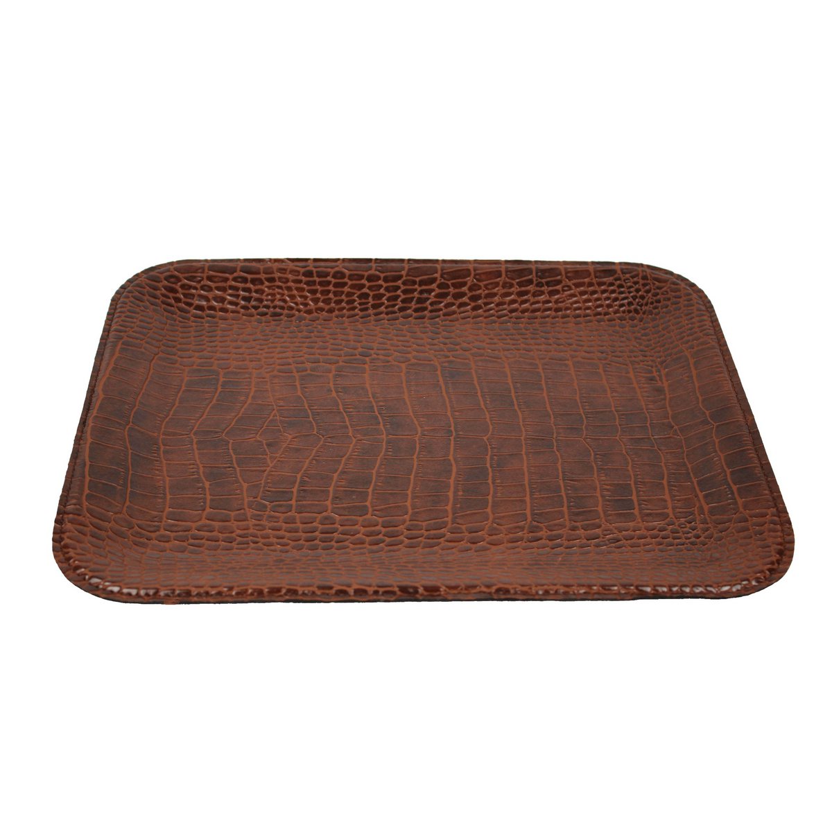 Plateau plat petit crocodile marron clair