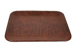 Plateau plat petit crocodile marron clair