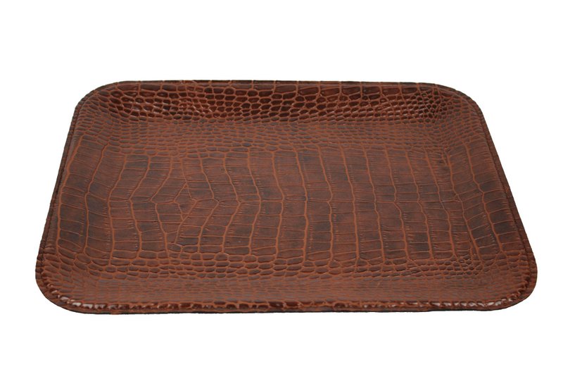 Plateau plat petit crocodile marron clair