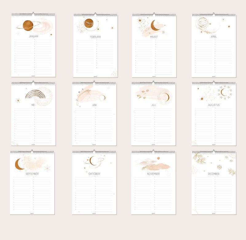 Birthday calendar Moon | A4