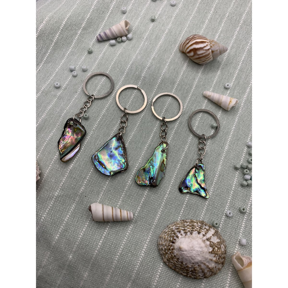 Abalone Keychain: Unique Abalone shell Keyring Accessory for Ocean Lovers