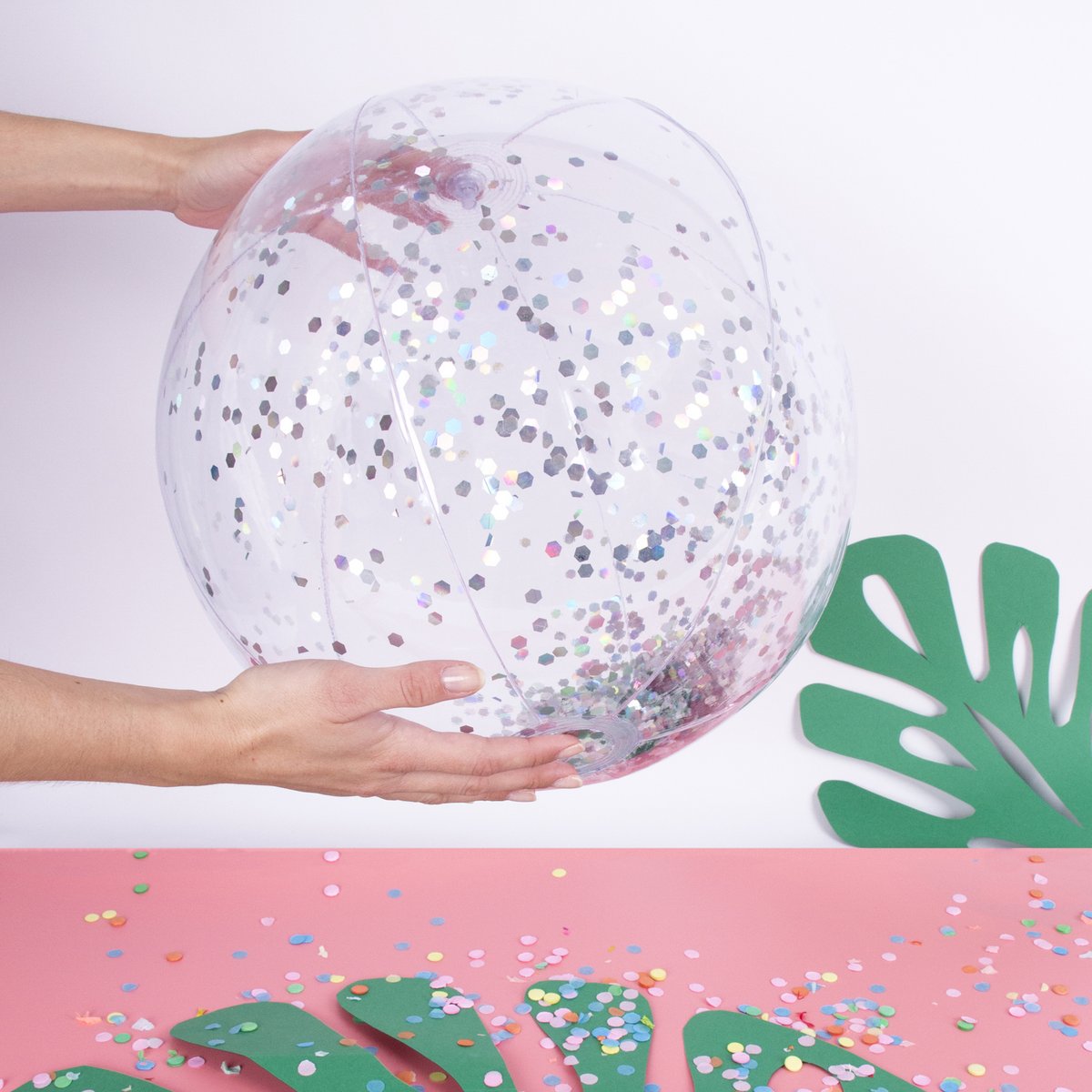 PELOTA DE PLAYA GLITTER HF