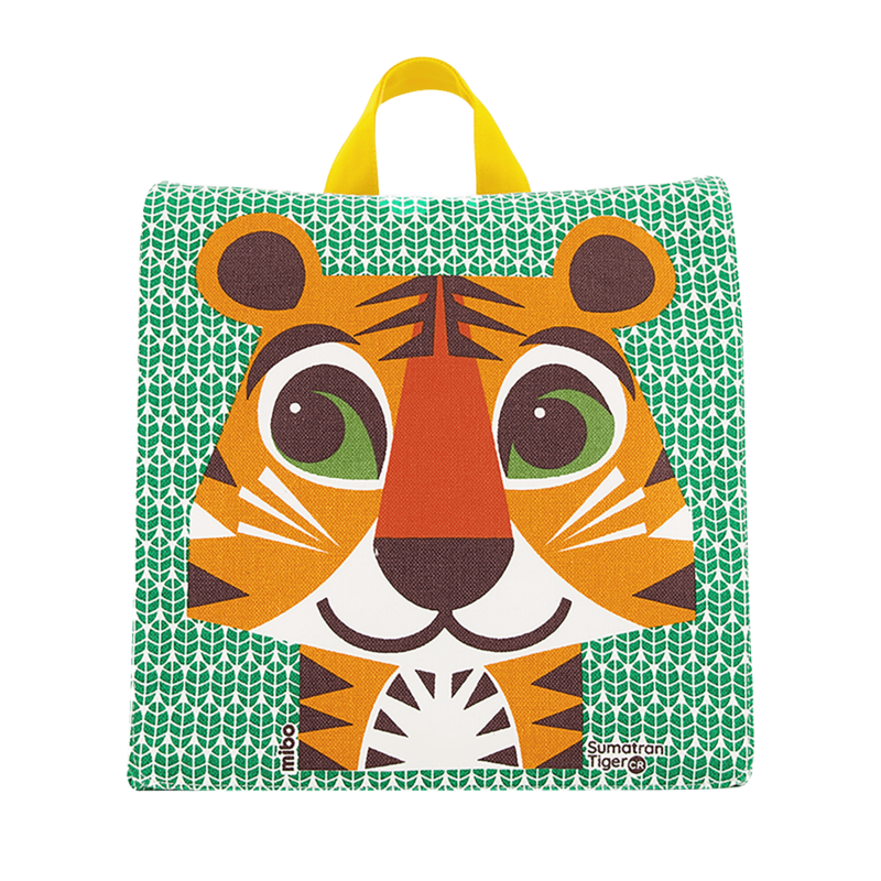 Children's backpack, organic cotton, Tiger