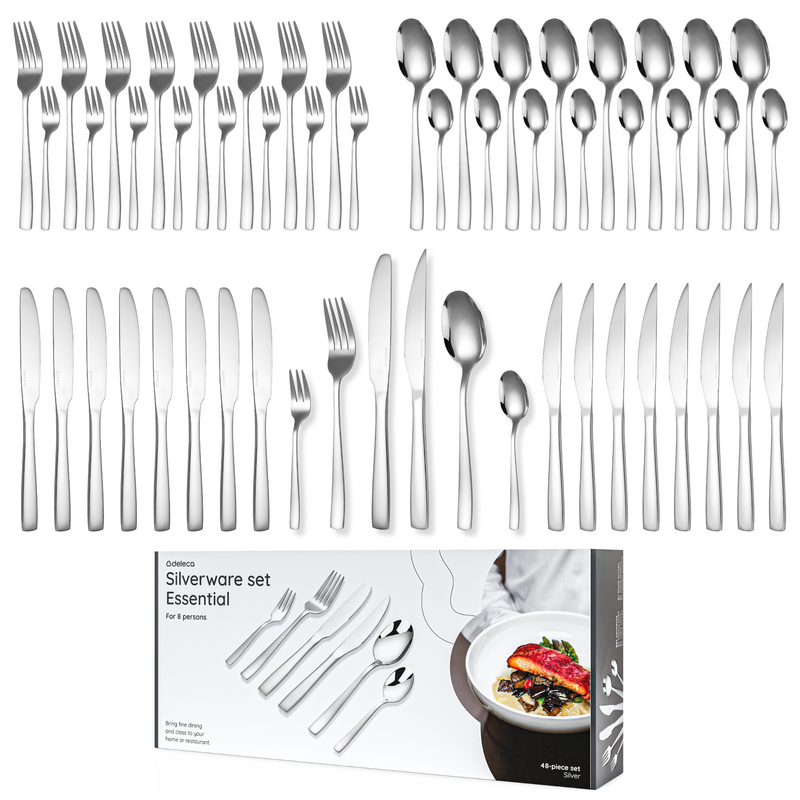 Besteckset Essential – 8 Personen / Silber 18.0 Edelstahl
