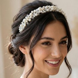 Perlekrystal diadem til elegante brudefrisurer