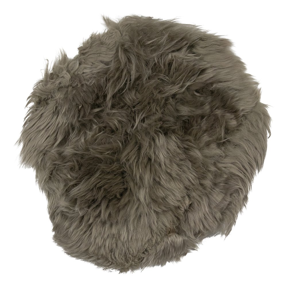 Stuhlmantel Neuseeland-Schaf rund taupe 40cm