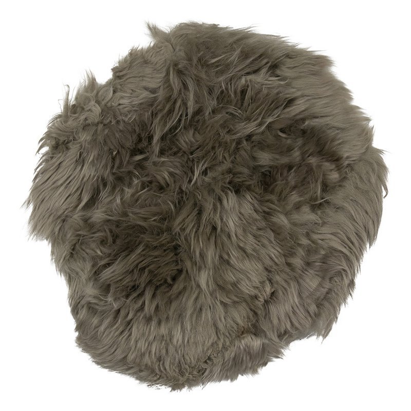 Stuhlmantel Neuseeland-Schaf rund taupe 40cm