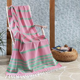 Candy Pink with Apple Green Stripes