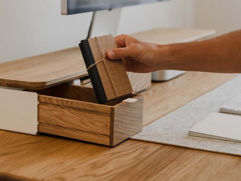 Cajón modular pequeño - Complemento de estante de escritorio doble