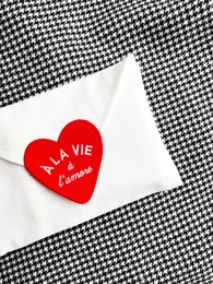 Upcycled cotton pouch Patch Heart