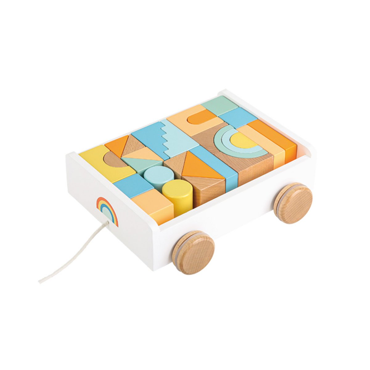 Carro de bloques y de madera Lelin® - 26 bloques