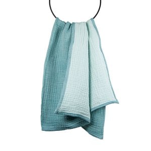 Muslin baby blanket organic cotton aqua / ice green