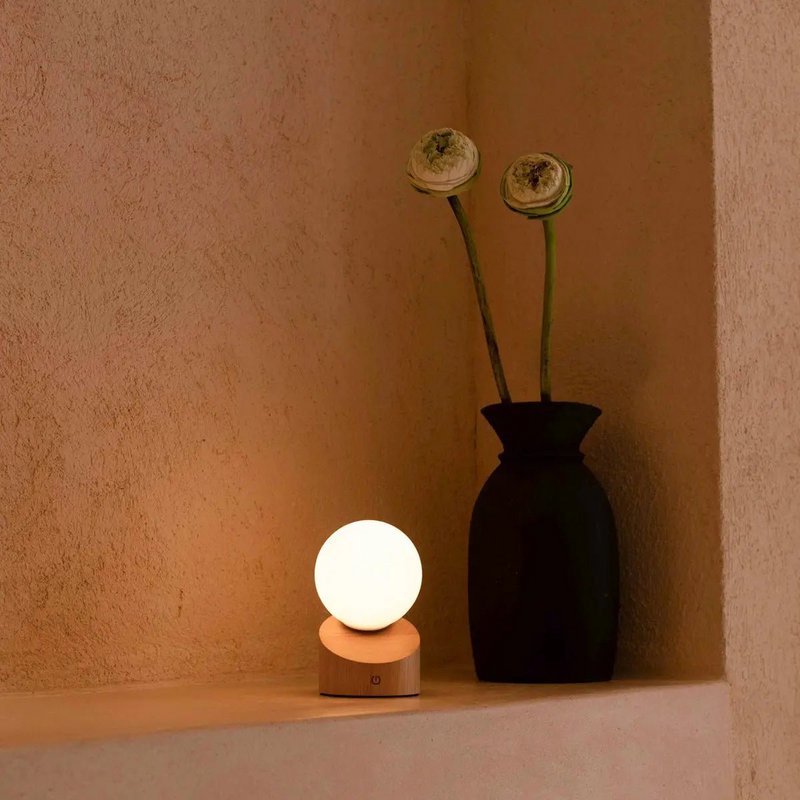 Morris lysebrun genopladelig lampe