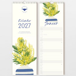 Wall calendar 2026 with hand-drawn flowers, FSC