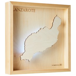LANZAROTE - 3D Drewniana MAPA ŚWIETLNA WYSPY (LED)