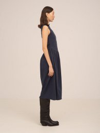 Frame blauwe midi-jurk