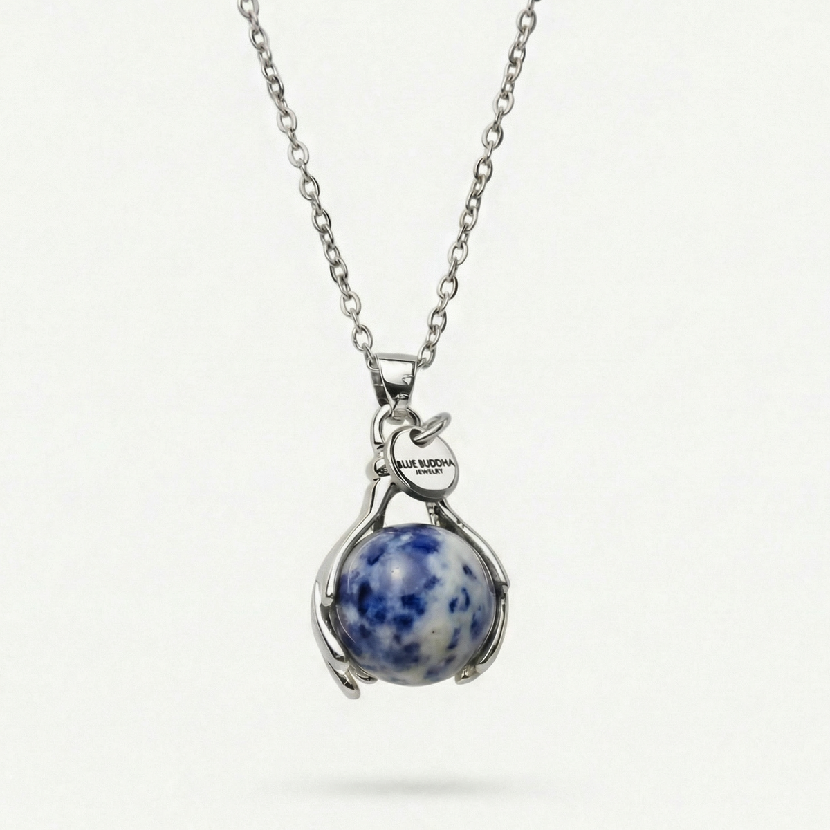 Blue Spot Jasper Embrace Necklace Silver