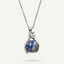 Blue Spot Jasper Brace Cocklace Silver