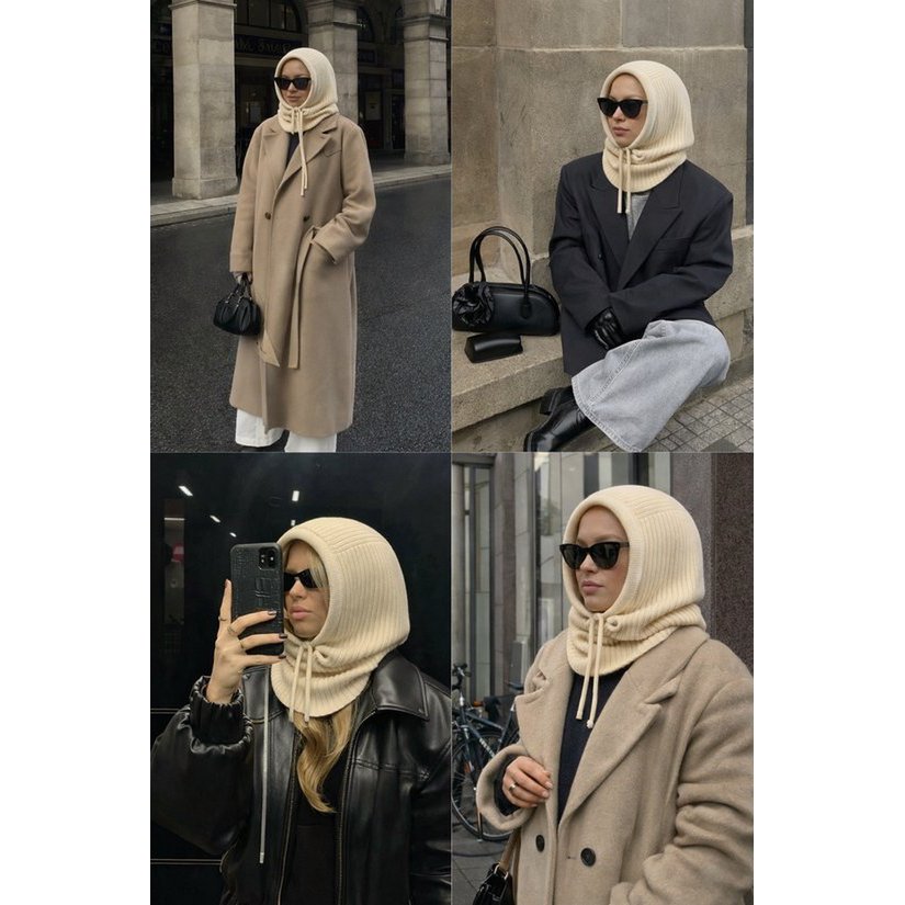 TikTok Hype 2026 Sturmhaube Damen – 10+ Farben – Schal & Mütze – Warm – Trendy