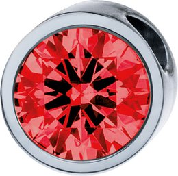 PURE pendant round, 6mm, with a stone in a color of your choice, made of stainless steel