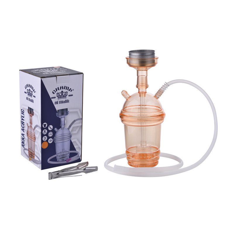 Shisha-Komplettset – ideal für Reisen, Strand, Festivals – Shisha mit Silikonschlauch, Zange, Wasserpfeife, komplettes modernes Acrylglas-Set