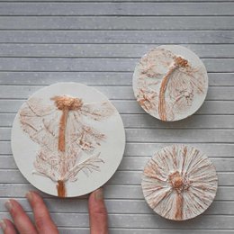Set von 3 Mikro Fliesen, Anemone