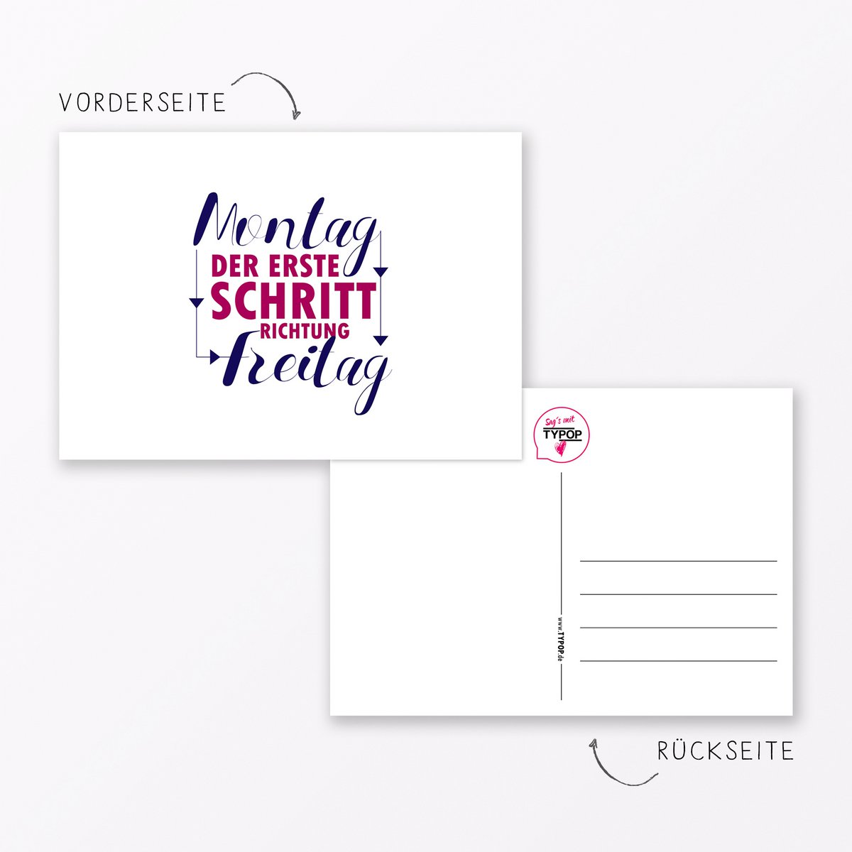 Postkarte "Montag, der erste Schritt" DIN A6
