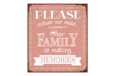 Metal sign Family memories 30x26 cm