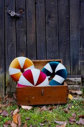 Patchworkkussen 'Groene Lollipop'
