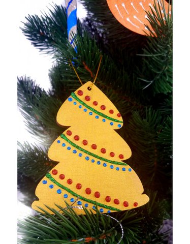 A golden painted christmas tree