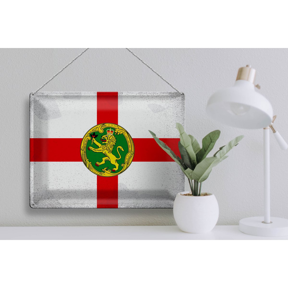 Tin Sign Flag Alderney 40x30cm Flag Alderney Vintage